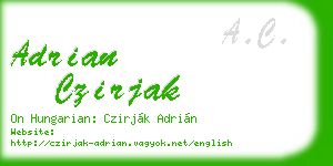 adrian czirjak business card